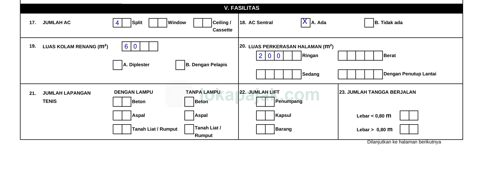 LSPOP bagian V: AC, kolam renang, perkerasan halaman (terisi)